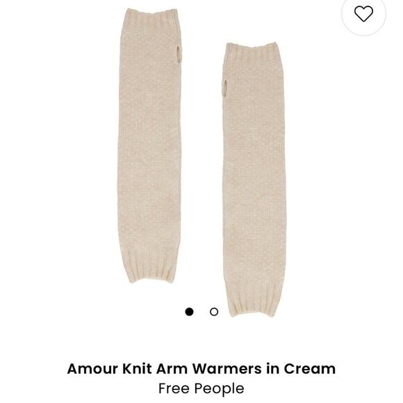 Free People Armour Knit Arm Hand Warmer Fingerless Womens Cream Ribbed Gorpe - Picture 3 of 6